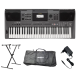 Yamaha PSR-I500 keyboard with bag, stand, & power adapter combo.
